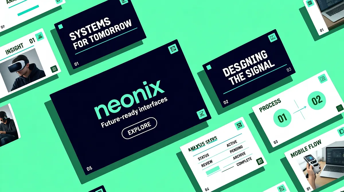 Isometric Slide Mockups on Mint Field