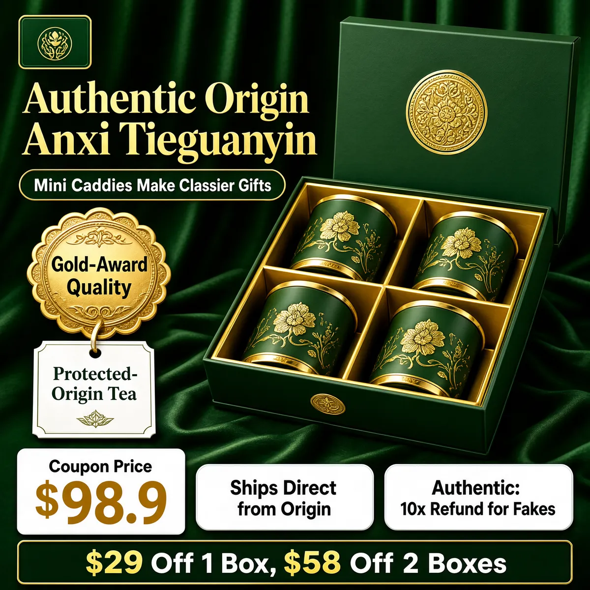 Premium Anxi Tieguanyin Tea Gift Box Set