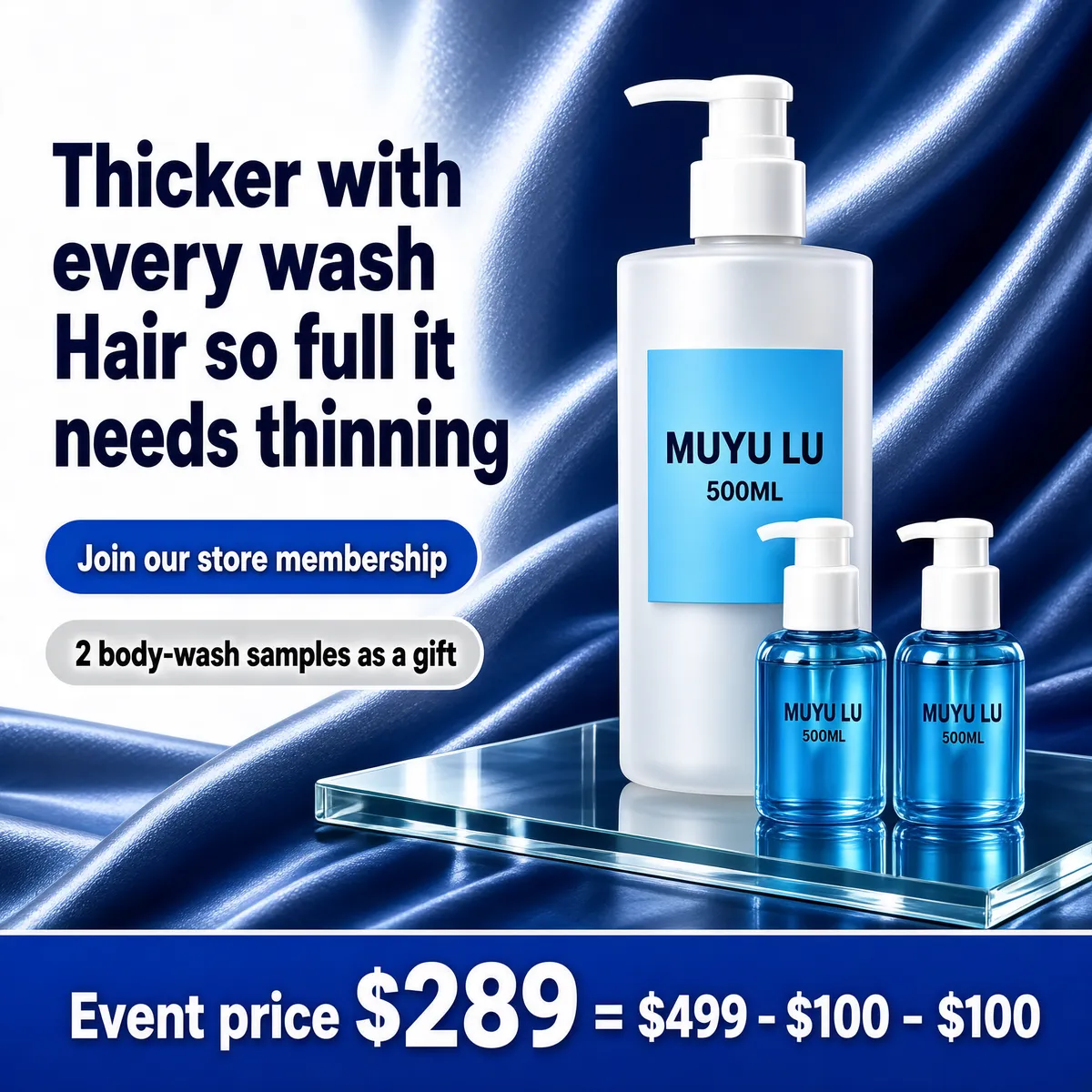 Premium Haircare Promotion with Luxury Silk Backdrop