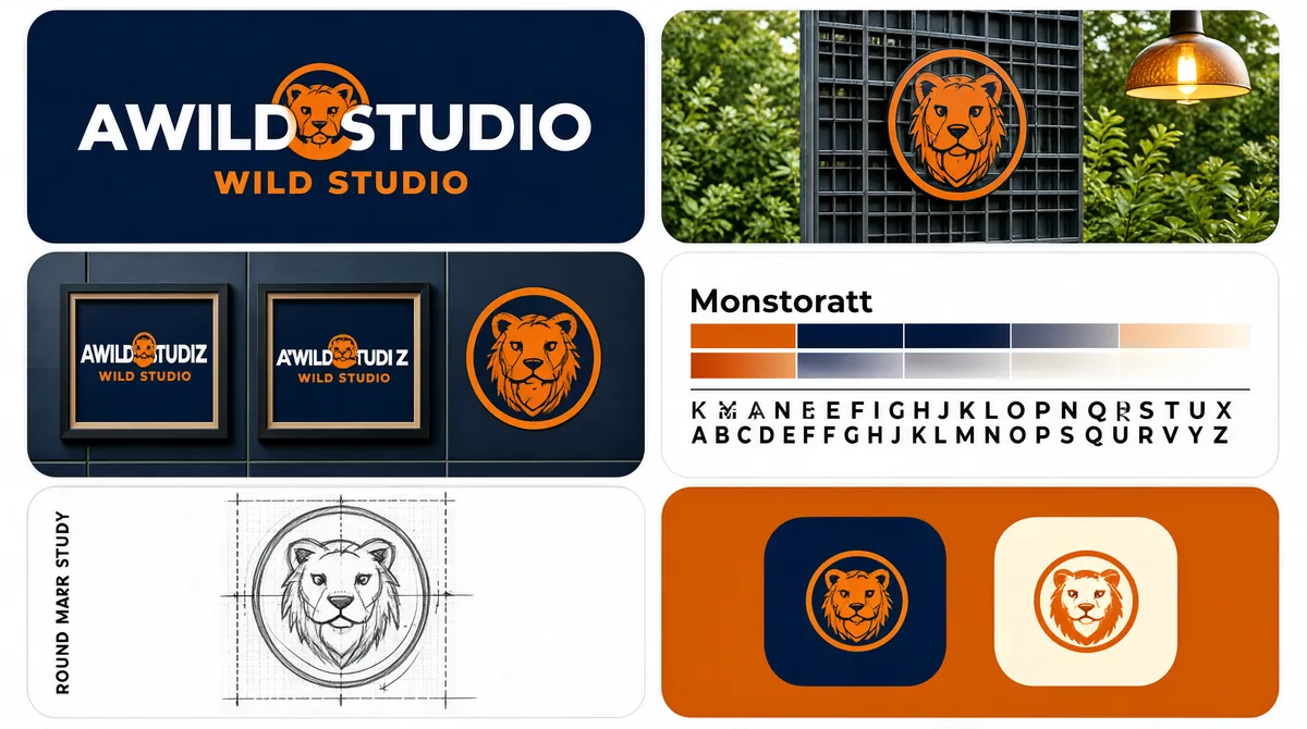 Navy and Orange Brand Identity Moodboard