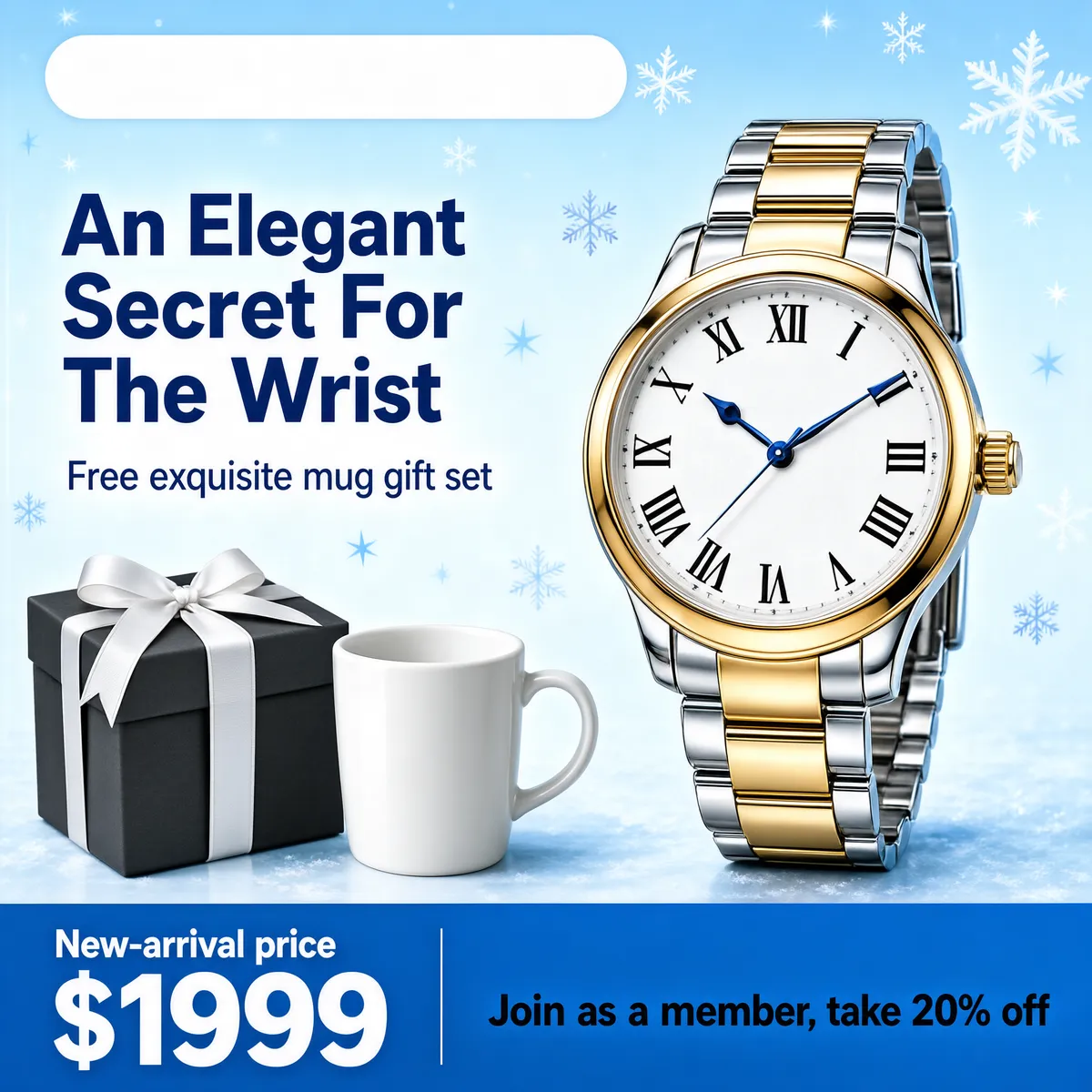 Elegant Two-Tone Wristwatch Gift Set