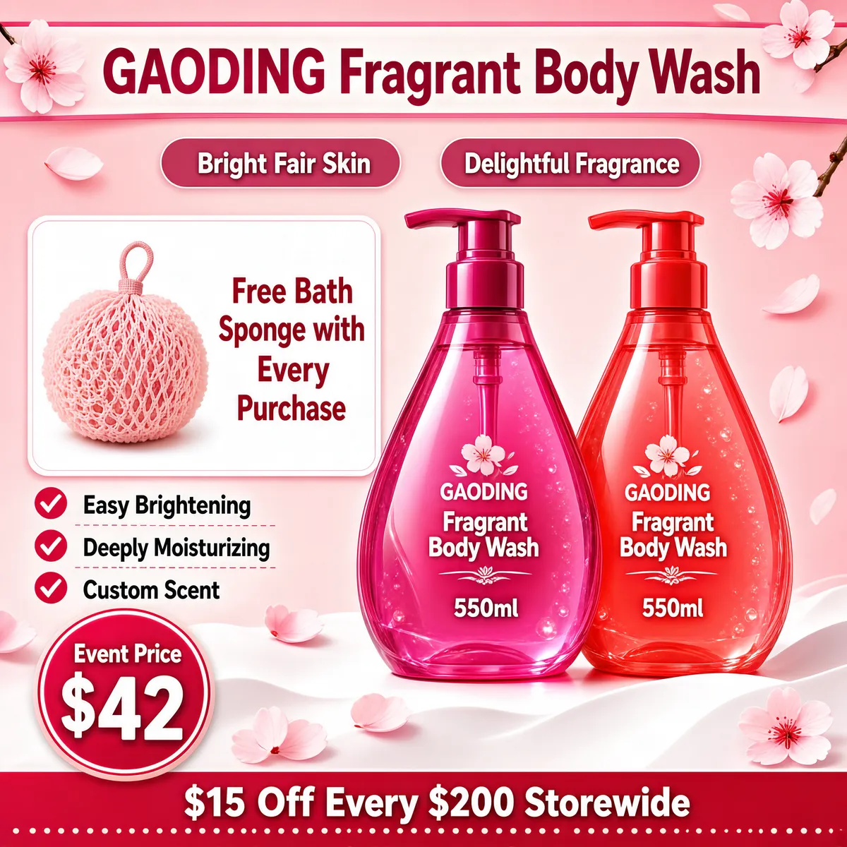 GAODING Fragrant Body Wash Pink Promo