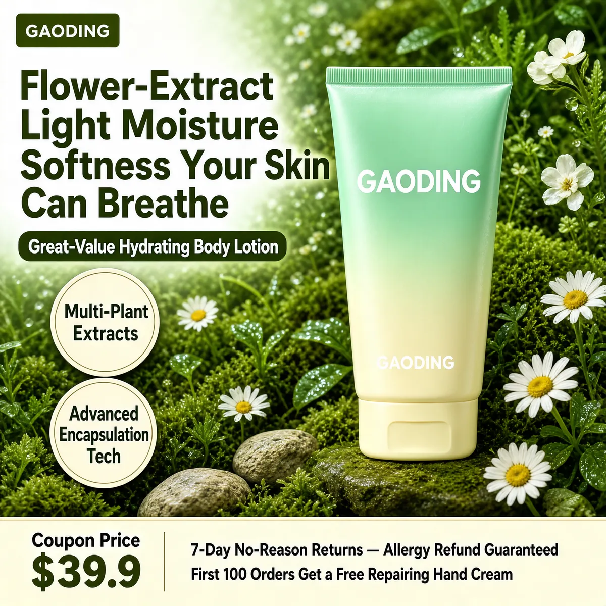 Botanical Hydrating Body Lotion on Mossy Meadow