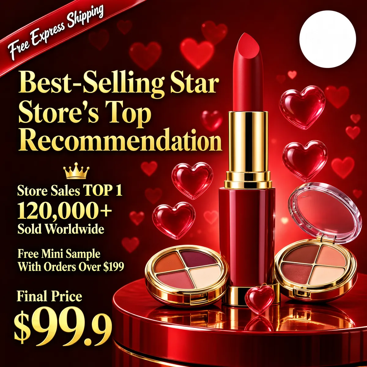 Festive Red Lipstick Beauty Sale Hero