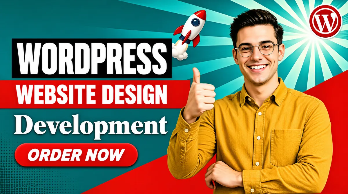 Retro WordPress Website Design Fiverr Gig Banner