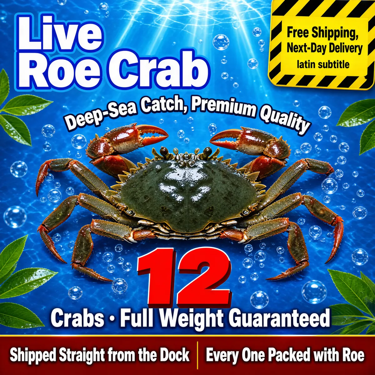 Fresh Live Roe Crabs Premium Seafood