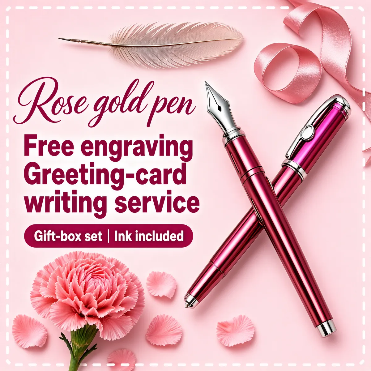 Rose Gold Fountain Pen Gift Set