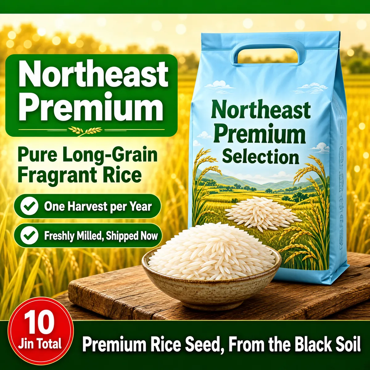 Northeast Premium Fragrant Rice Harvest