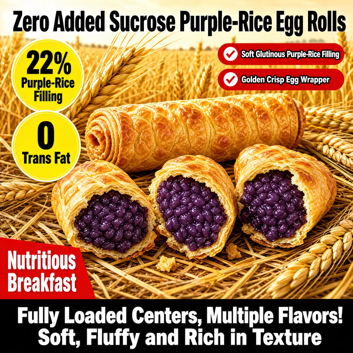 Purple-Rice Egg Rolls Healthy Snack