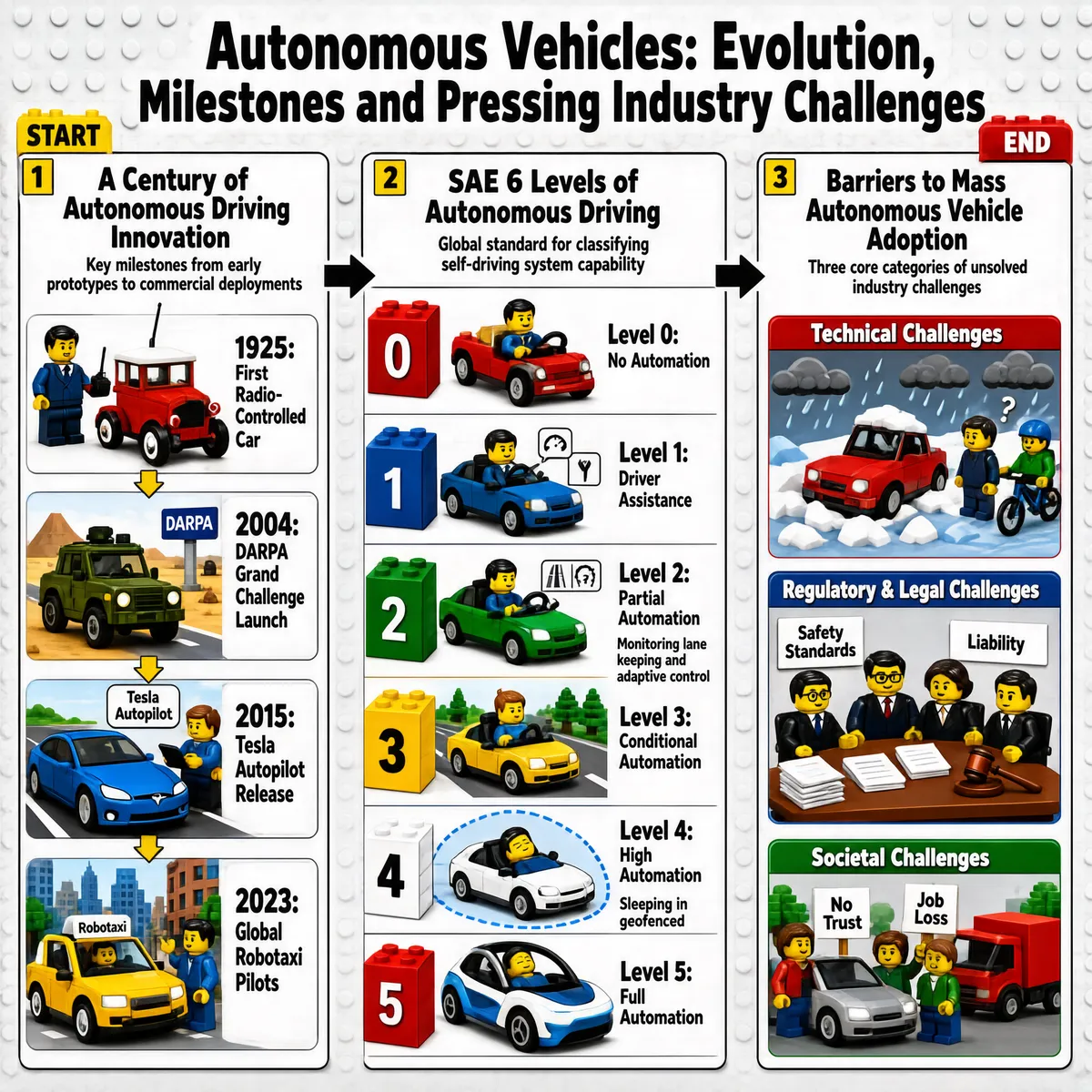 Autonomous Vehicles Evolution LEGO Infographic