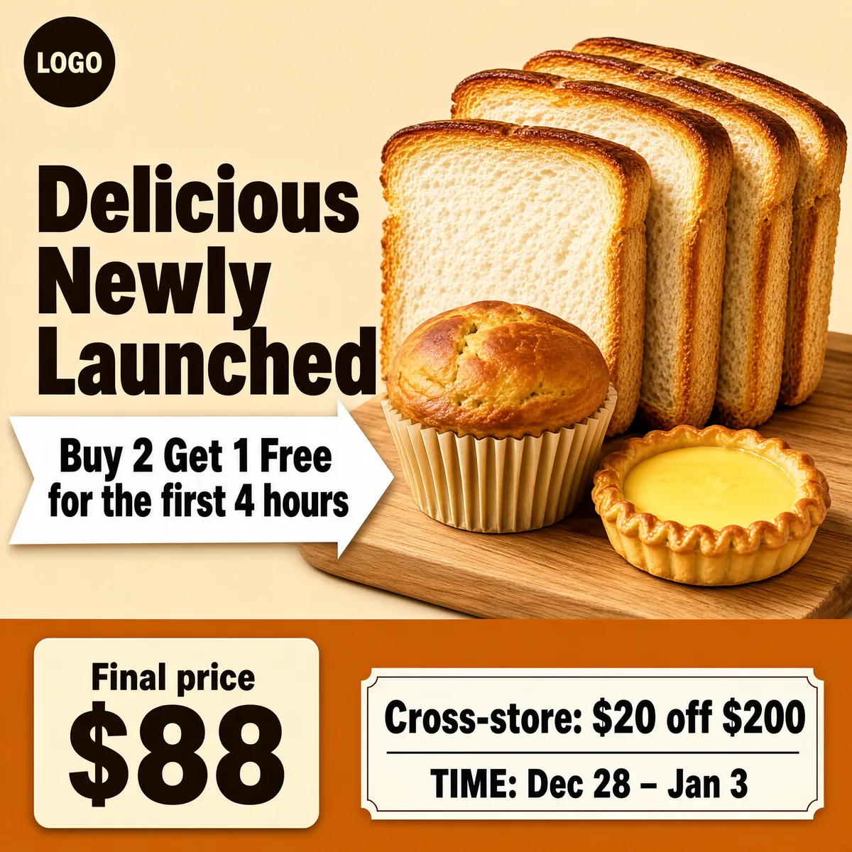 Delicious Newly Launched Bakery Sale
