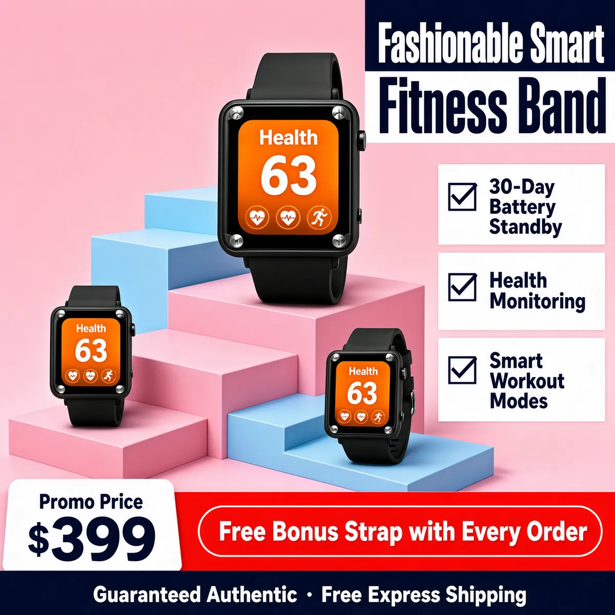 Fashionable Smart Fitness Band Watch