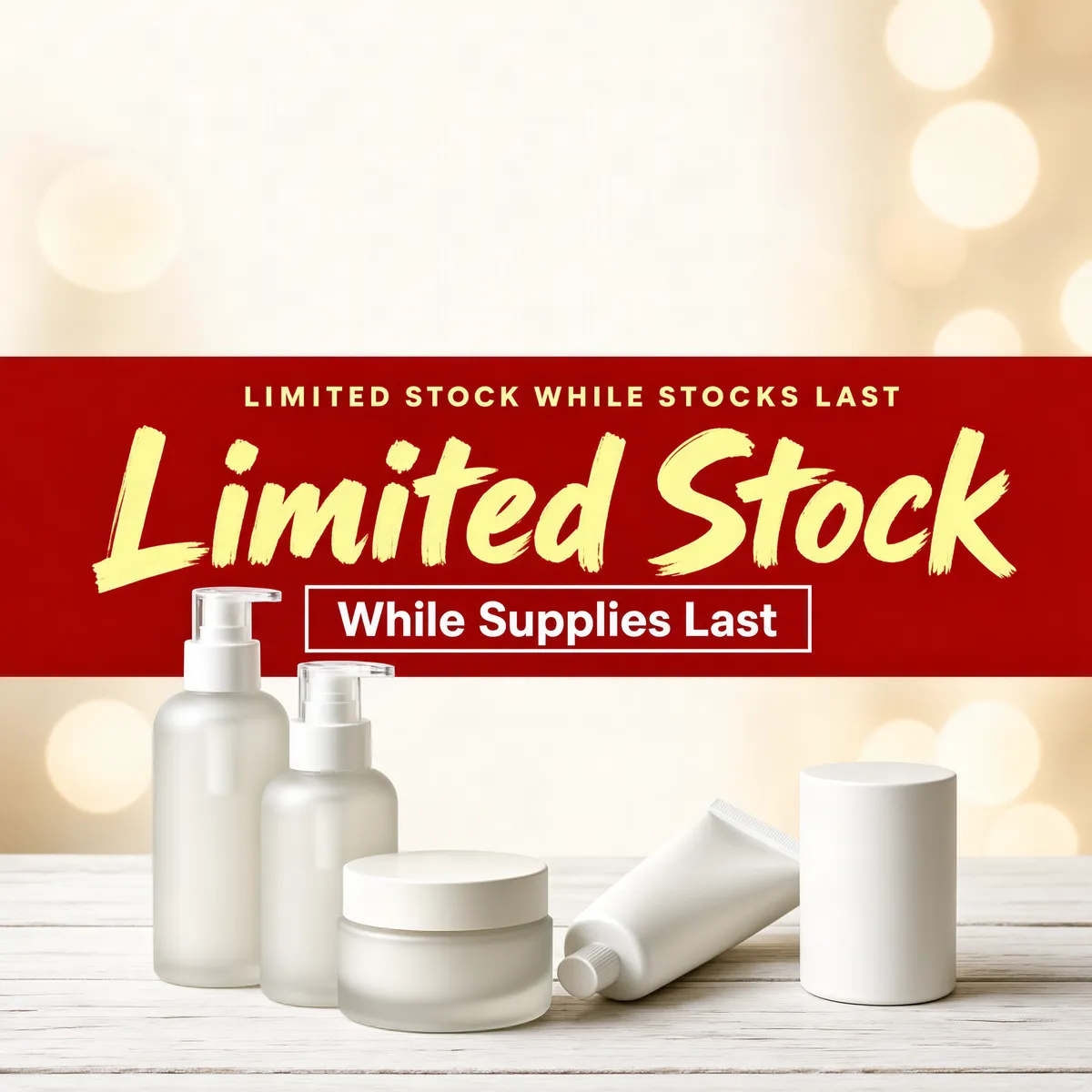 Limited Stock Skincare Clearance Banner