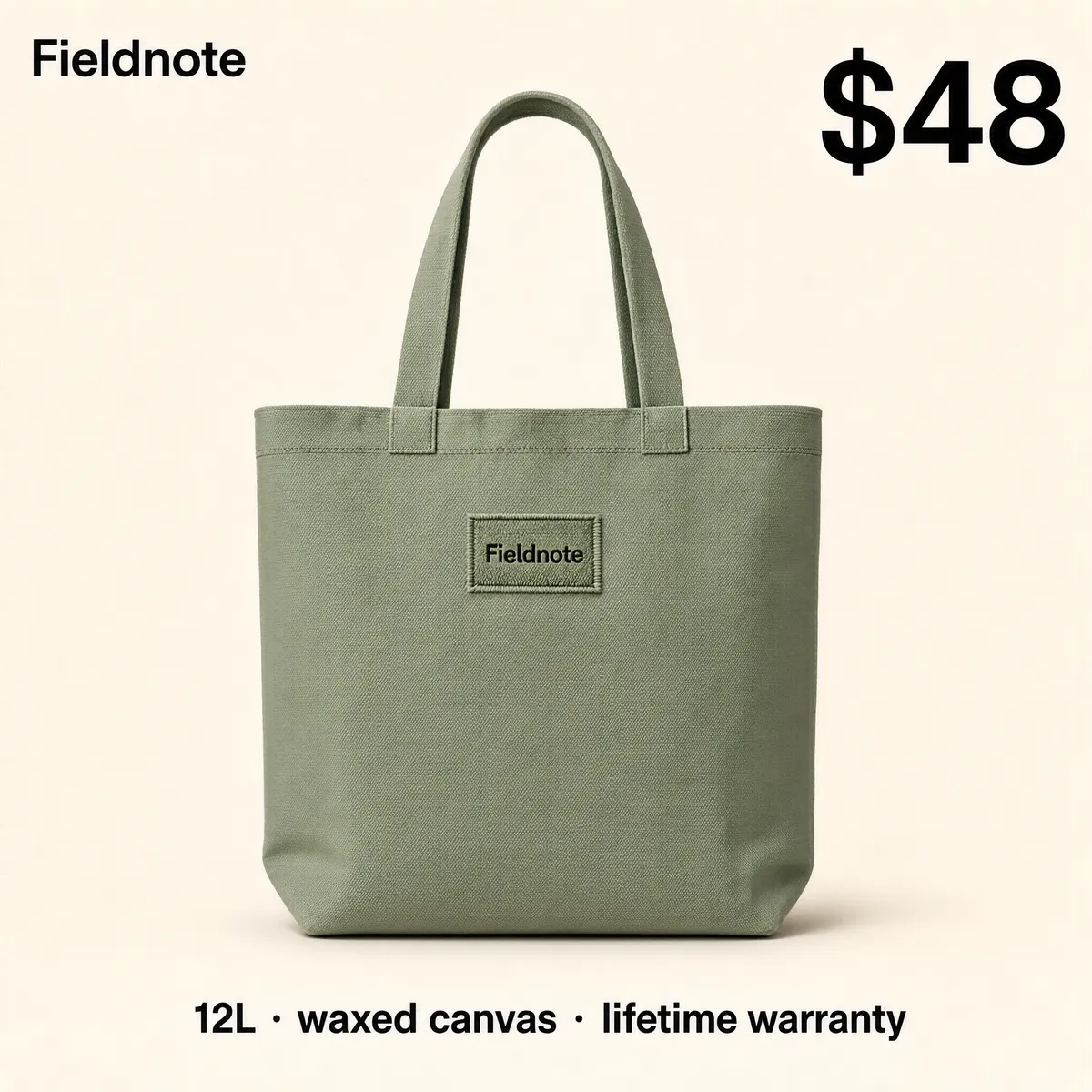 Sage Green Canvas Tote Bag