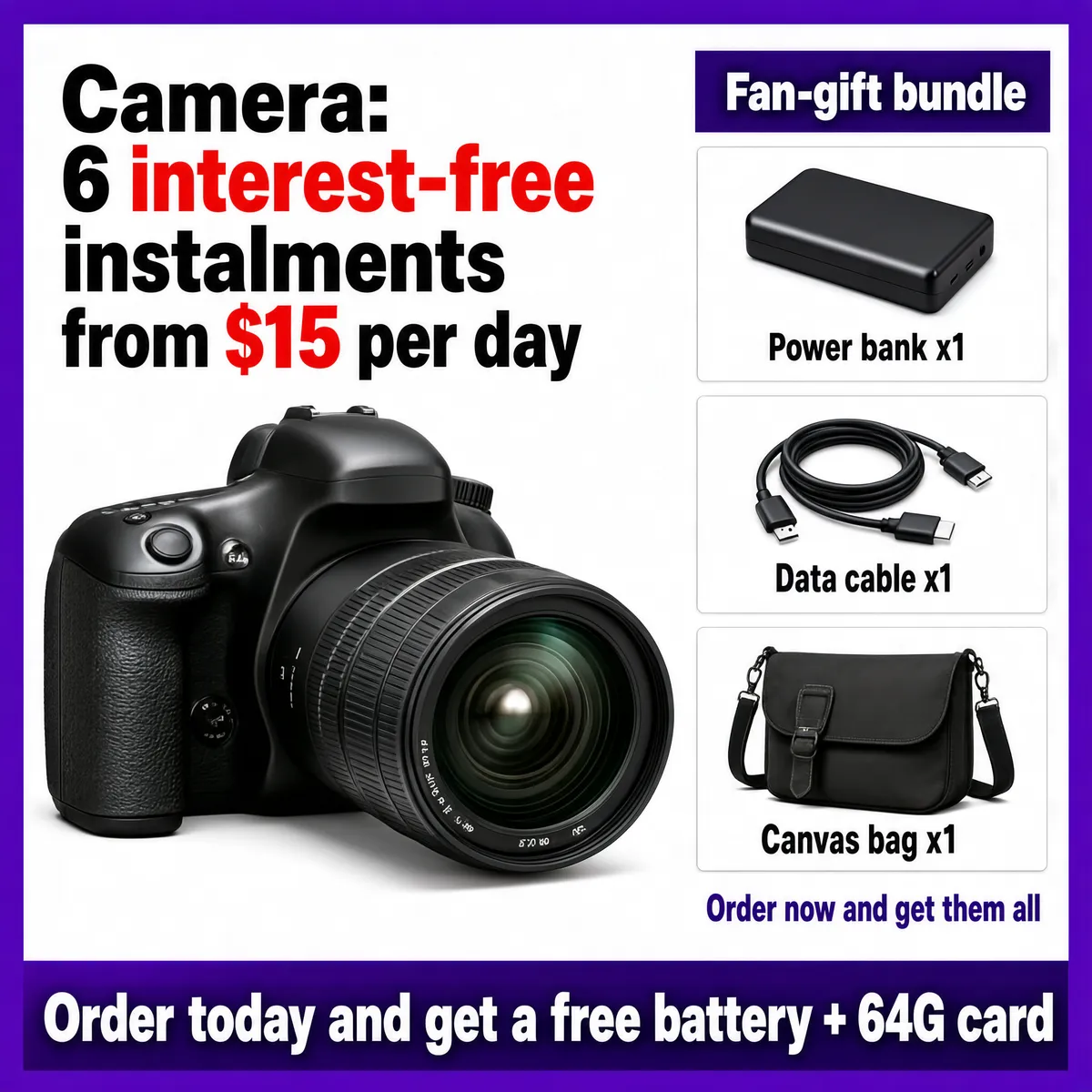 Camera Bundle Deal with Free Gifts