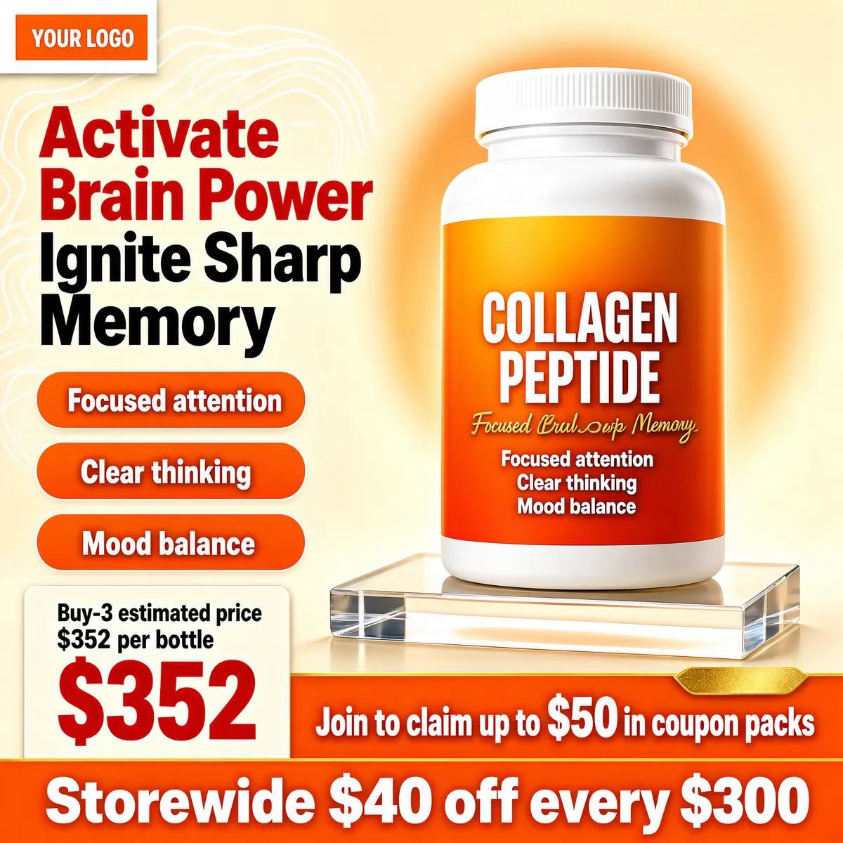 Collagen Peptide Supplement Product Shot
