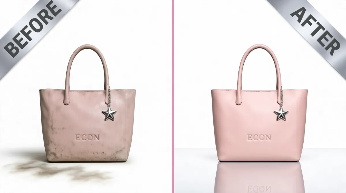 Before and After Bag Retouch Comparison