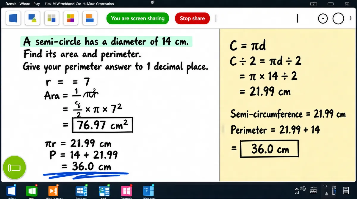 Math Exam Screen Share on Whiteboard