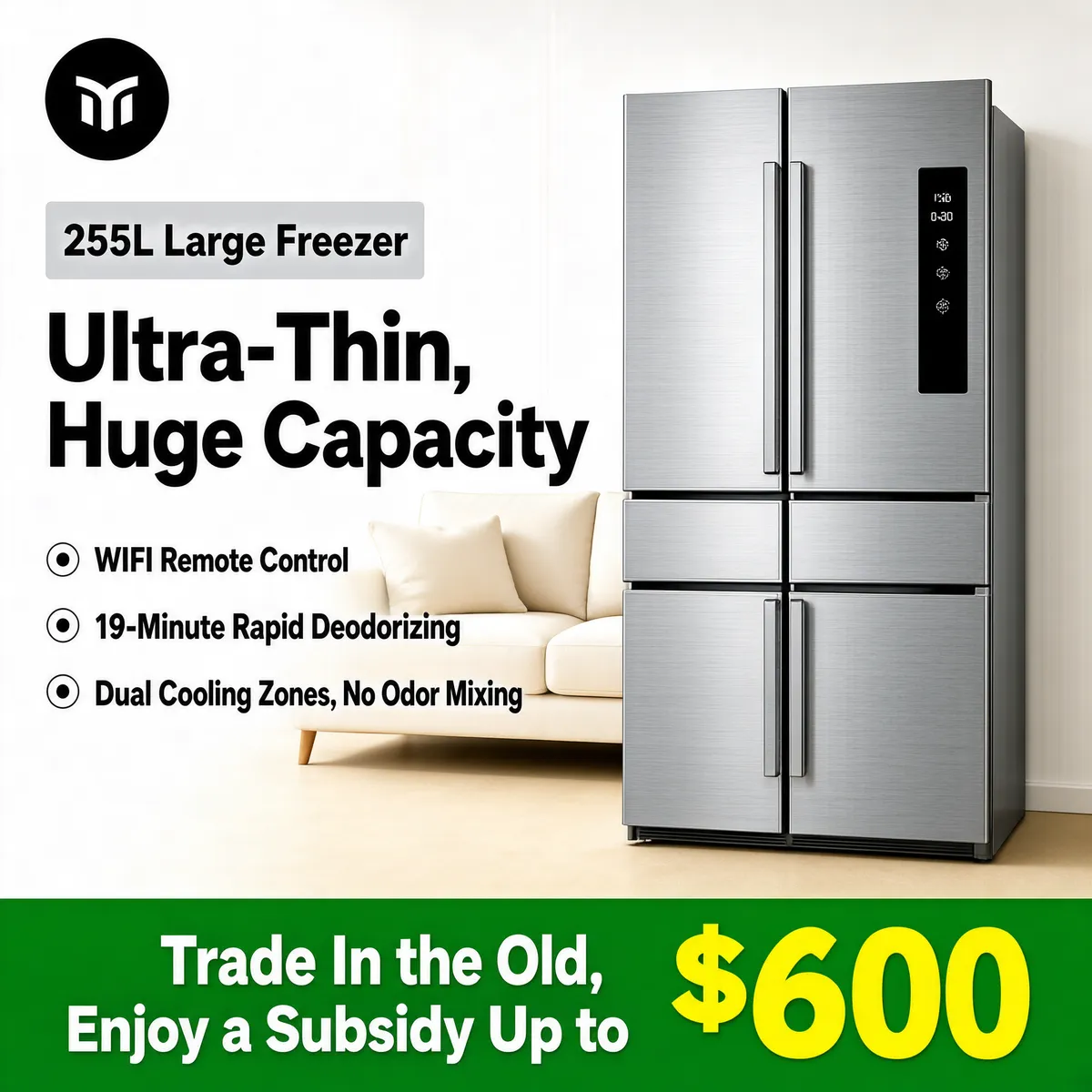 Ultra-Thin Smart Refrigerator with Trade-In Deal