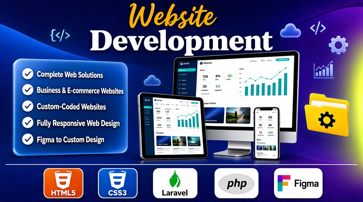 Professional Fiverr Gig Cover Website Development