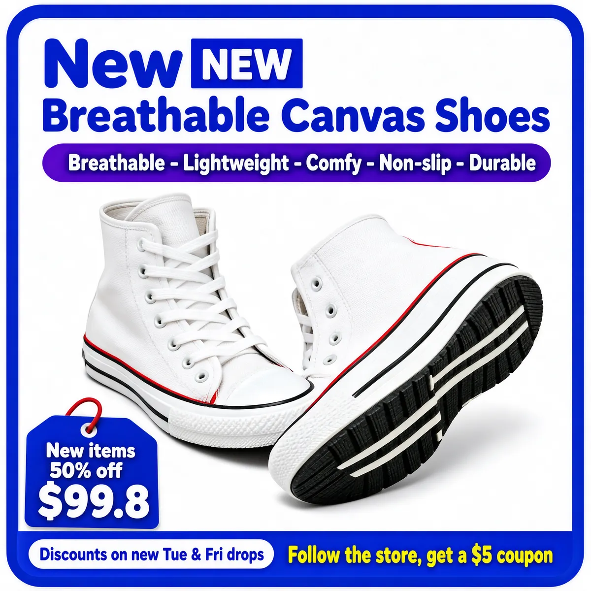 New Breathable Canvas Sneakers