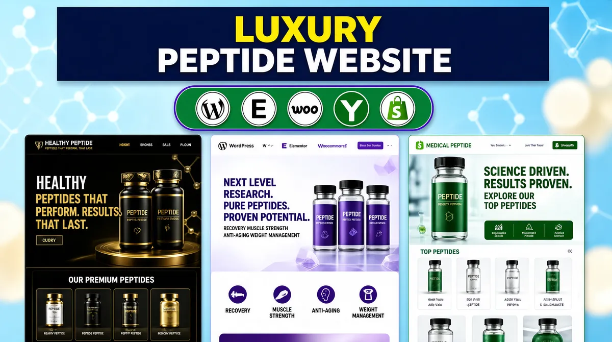 Luxury Peptide E-Commerce Website Design Showcase