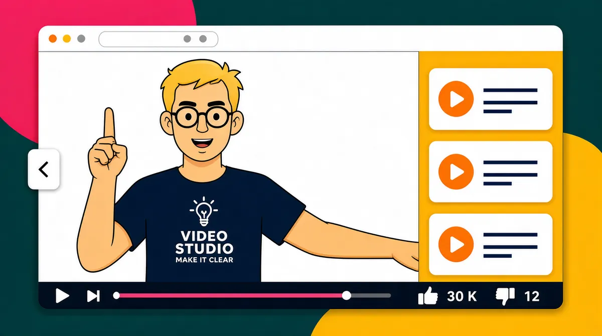 Flat Vector Tutorial Video Player Cover
