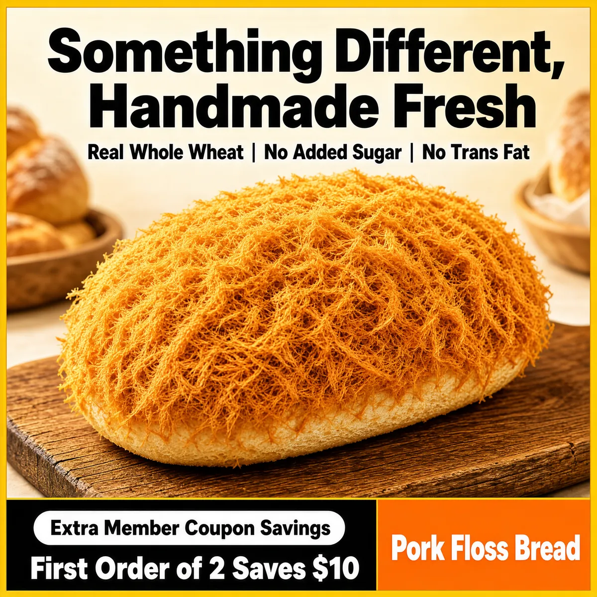 Pork Floss Bread Close-Up