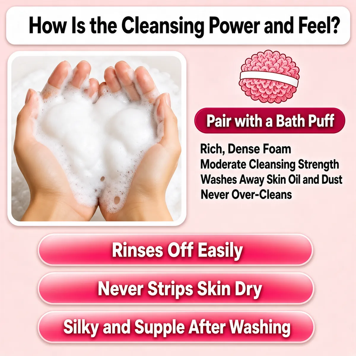 Creamy Foam Cleanser with Bath Puff