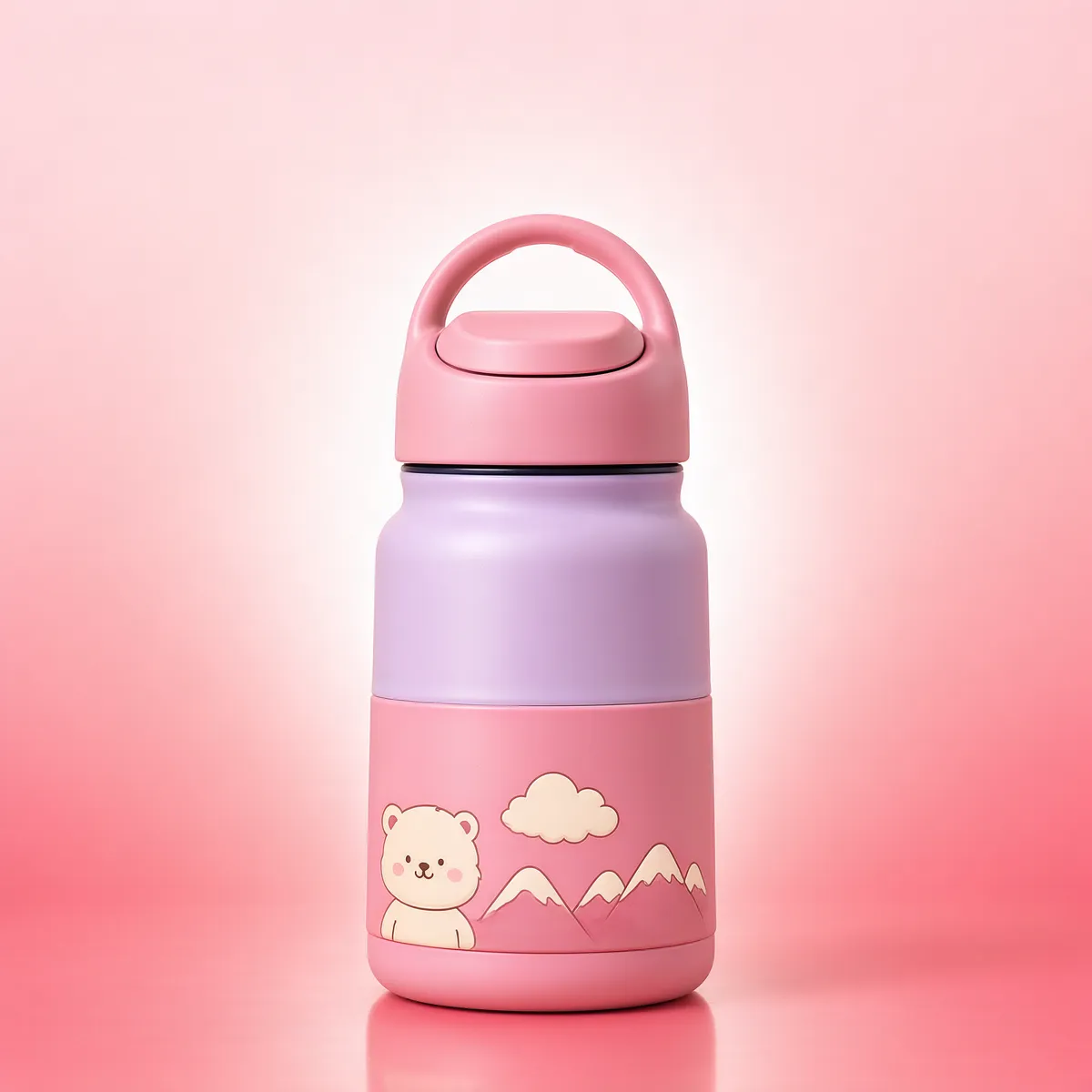 Pastel Pink Kids Water Bottle