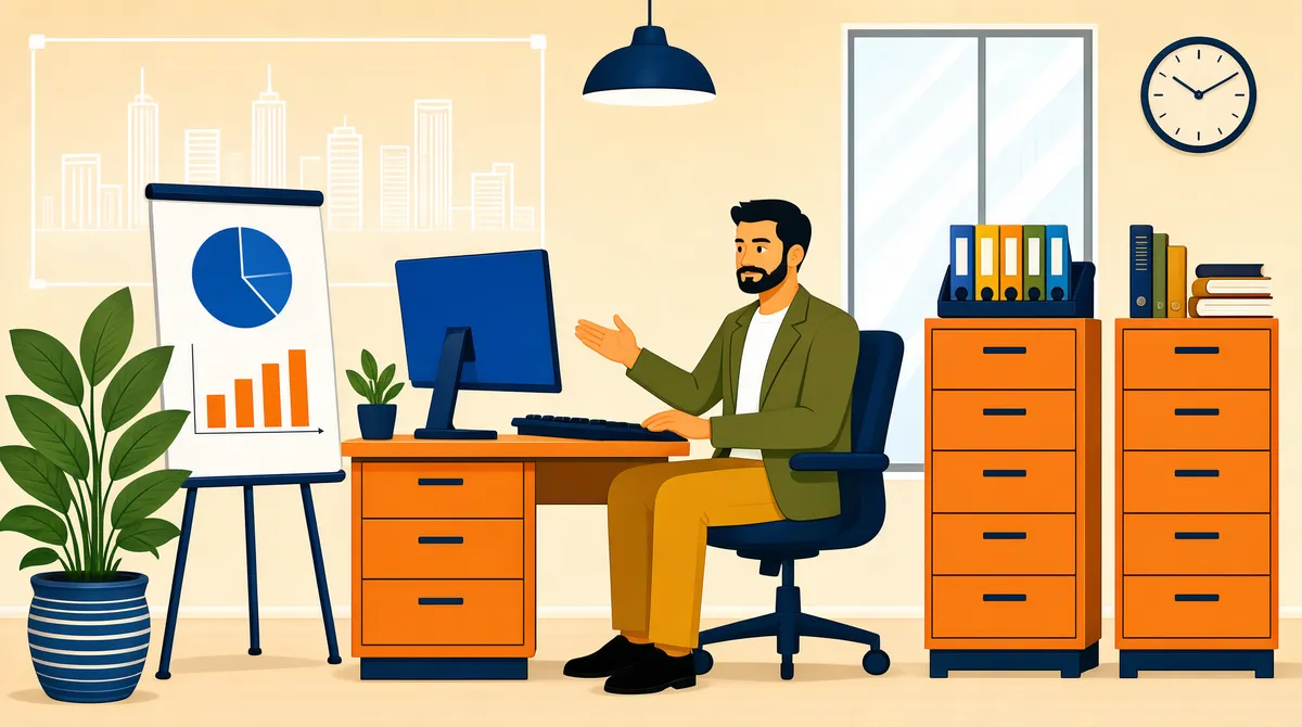 Corporate Office Vector Illustration Gig Cover