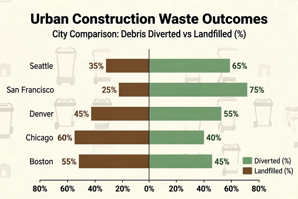 Urban Construction Waste Outcomes City Comparison