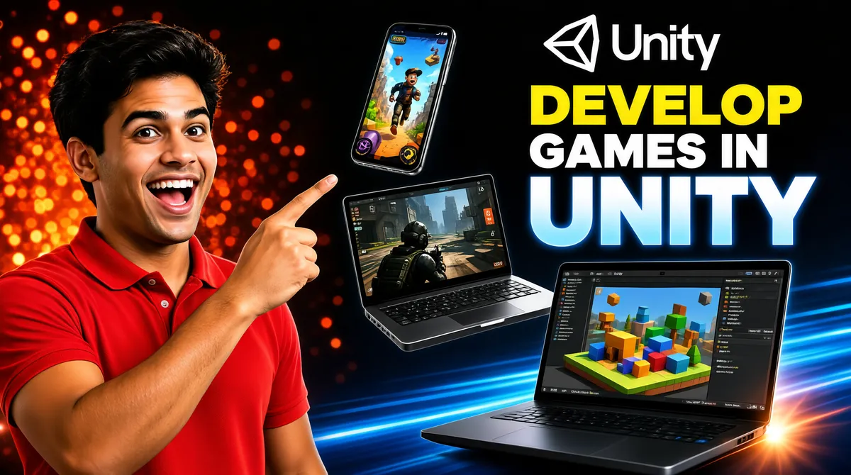 Develop Games in Unity — Vibrant Gig Cover