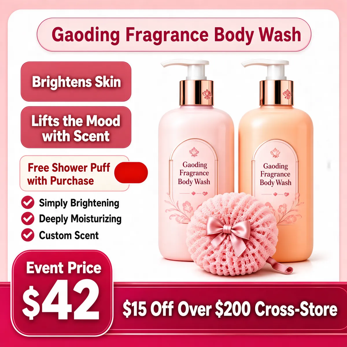Soft Pink Body Wash Duo E-Commerce Product Image