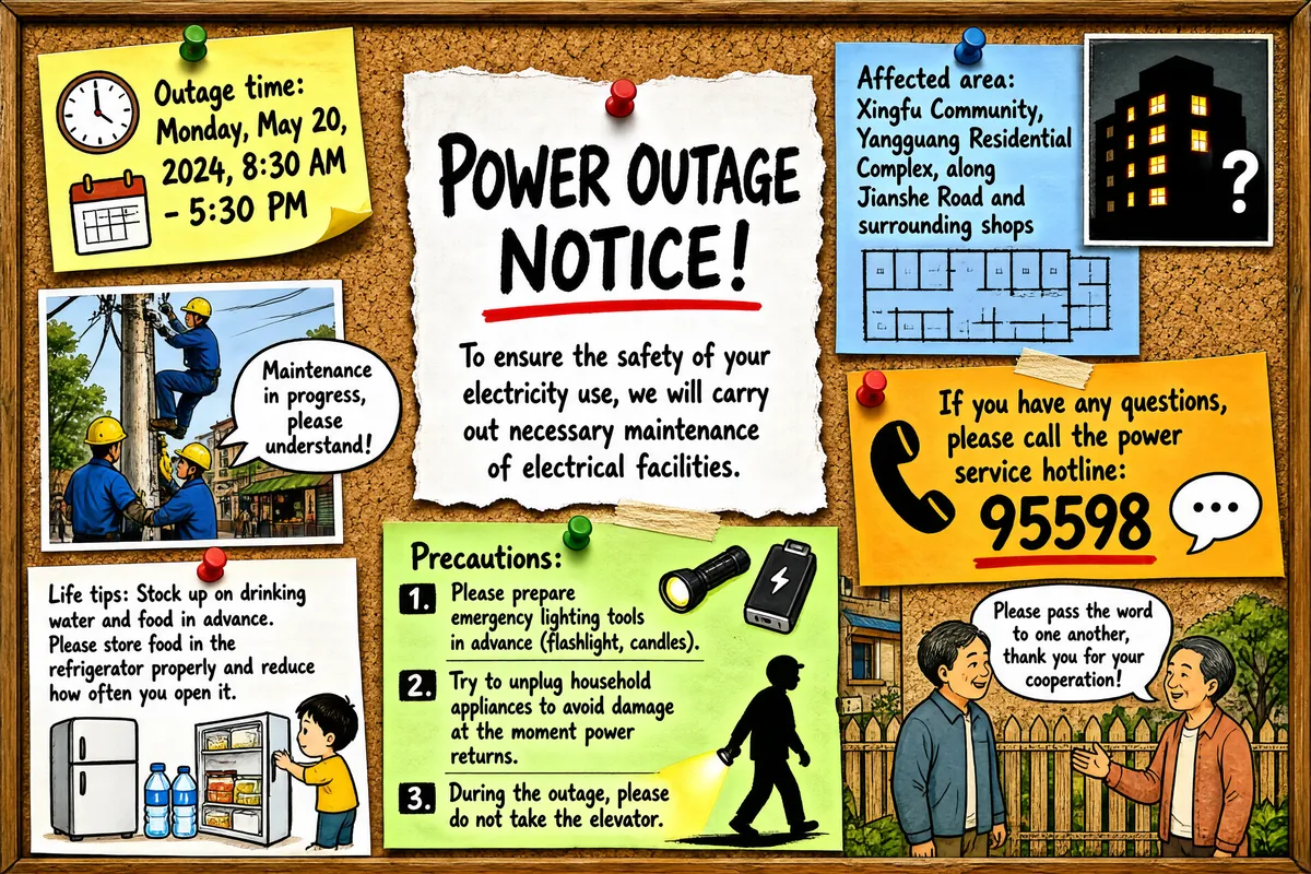 Community Power Outage Notice Board