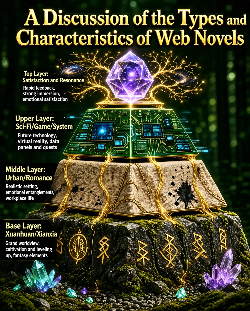 Web Novel Genres Pyramid Infographic