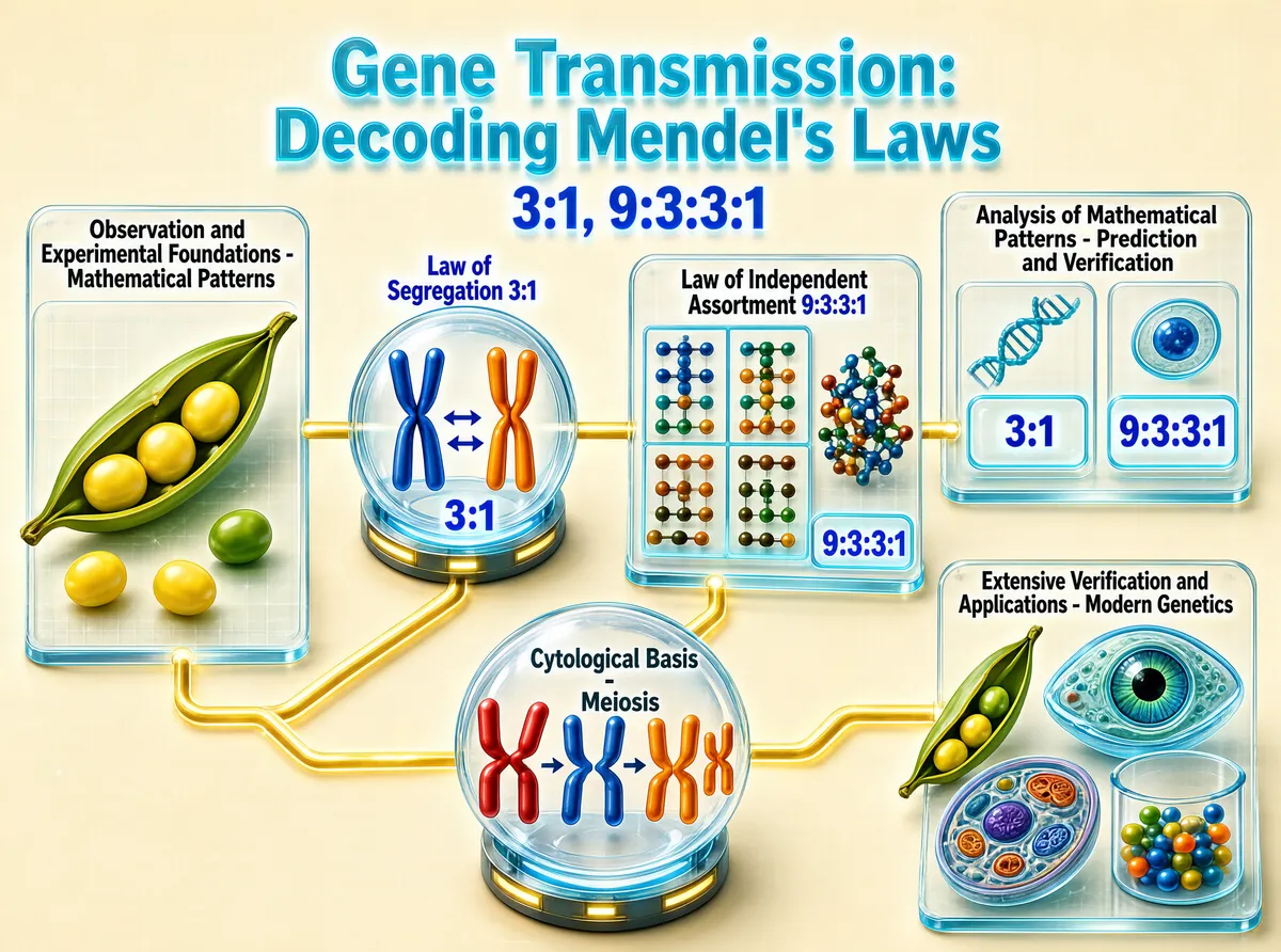 Mendel's Laws of Gene Transmission Infographic