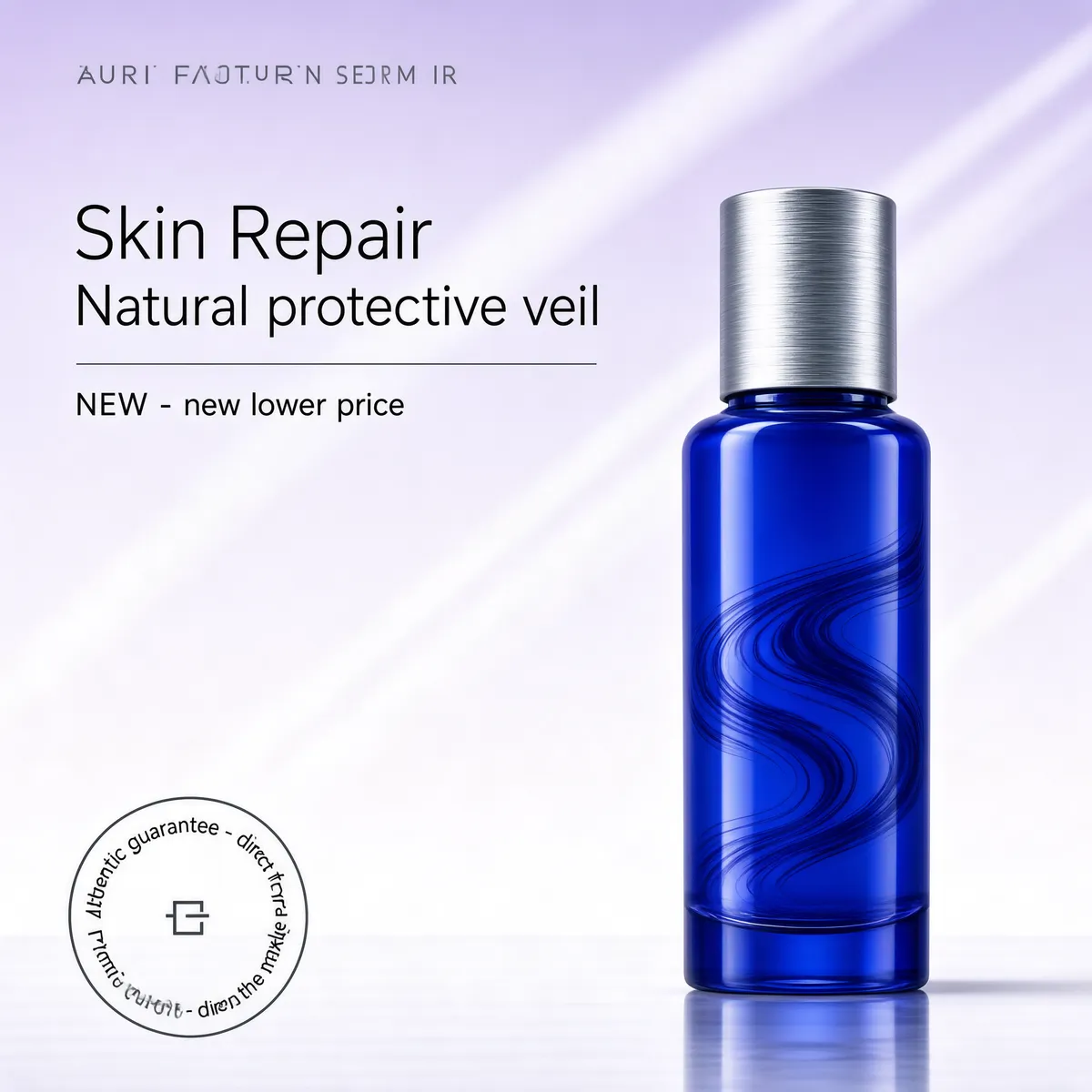 Cobalt Blue Serum Bottle Premium Skincare