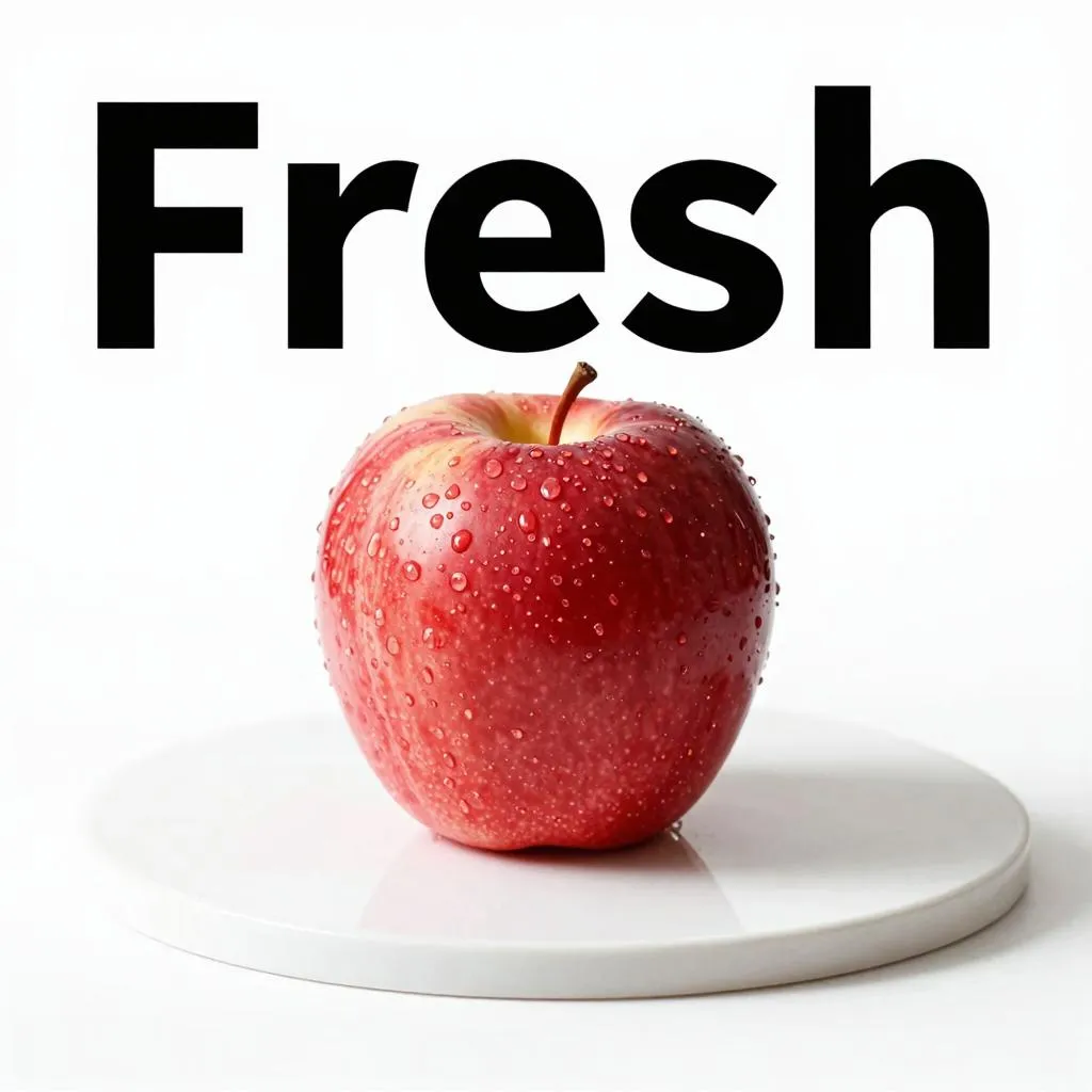 Fresh Red Apple on White Table