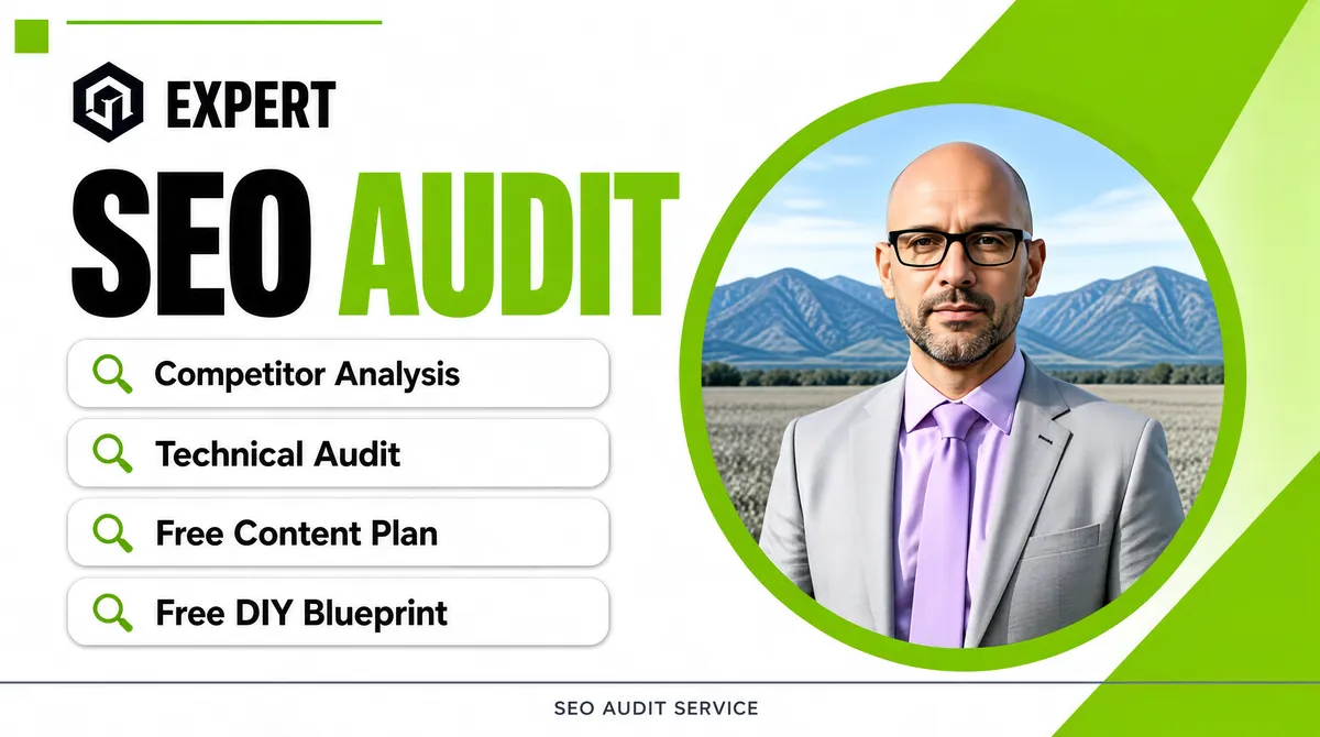 SEO Audit Gig Cover with Green Geometric Design
