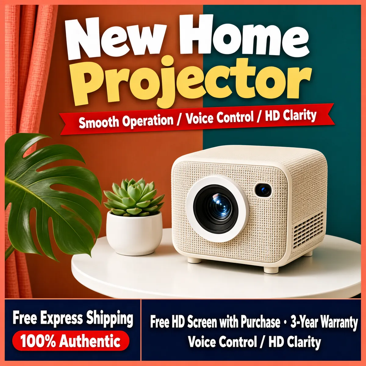 Cozy Home Projector Lifestyle Product Shot