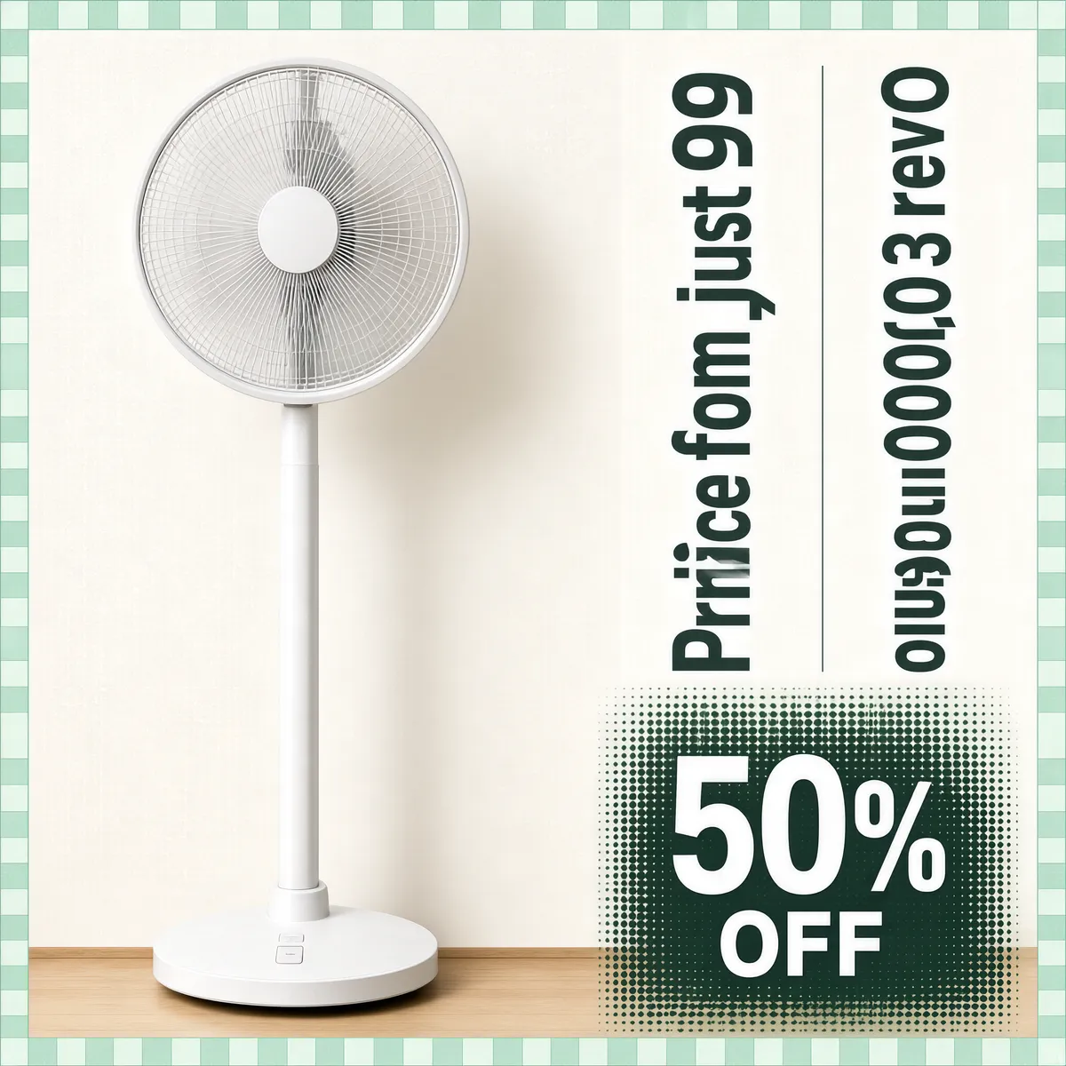 Minimalist Japanese-Style Fan Sale Poster