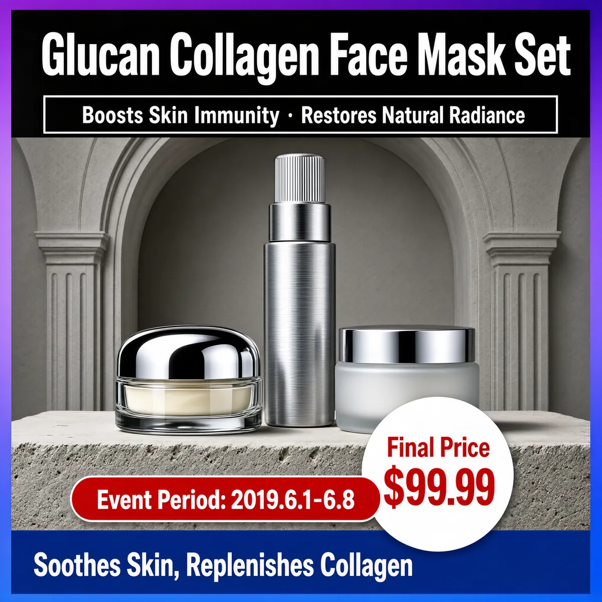 Glucan Collagen Face Mask Set — Clinical Skincare Trio