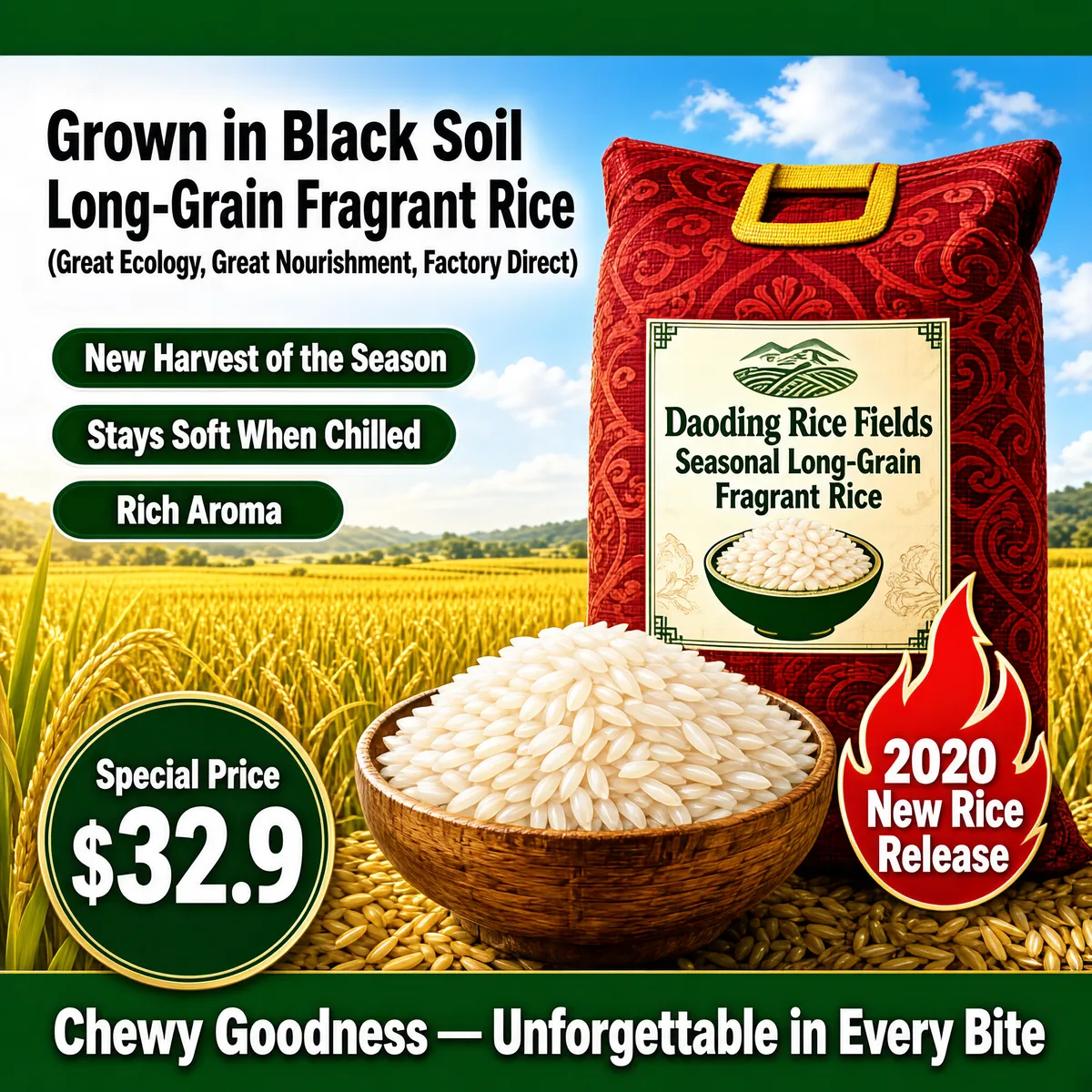 Harvest-Fresh Fragrant Rice Product Poster