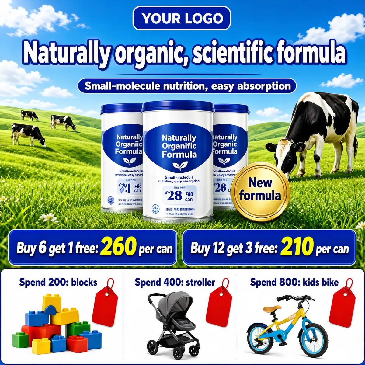 Pastoral Milk Powder Promotion with Cans