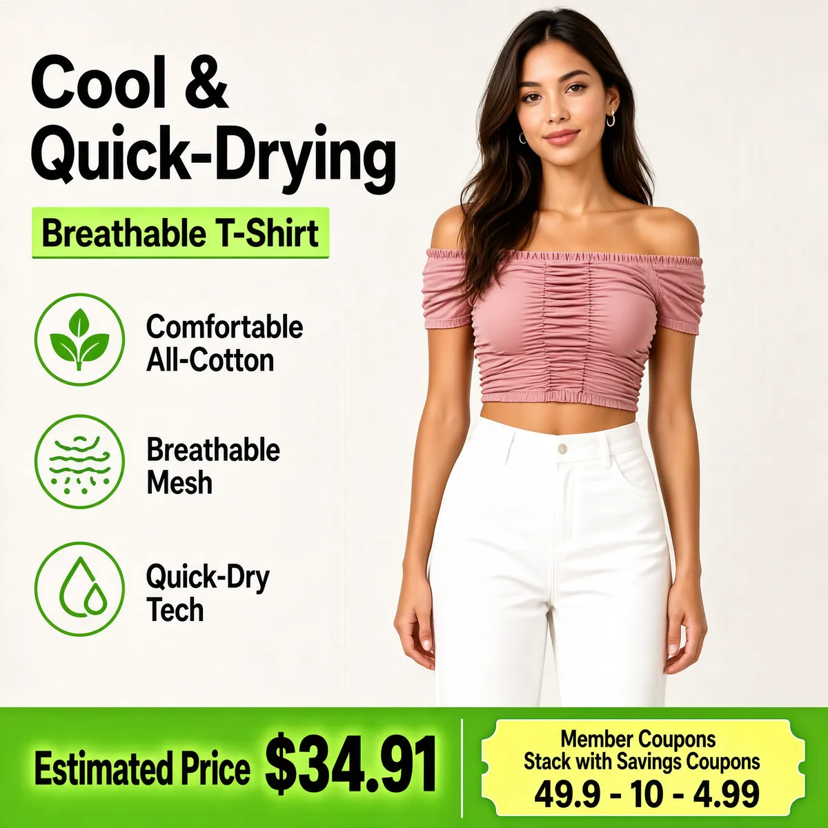 Summer Crop Top Quick-Dry Promo