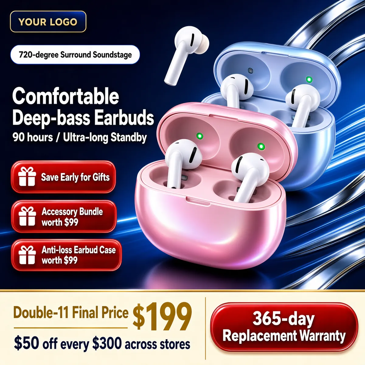 Wireless Earbuds Double-11 Sale