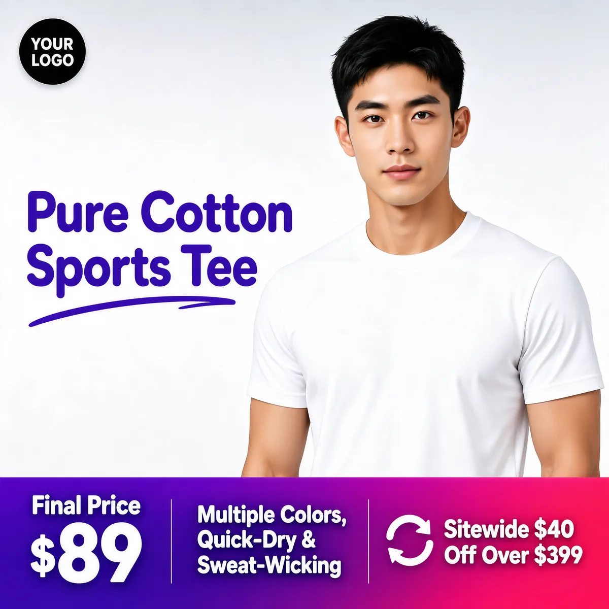 Pure Cotton Sports Tee Promo