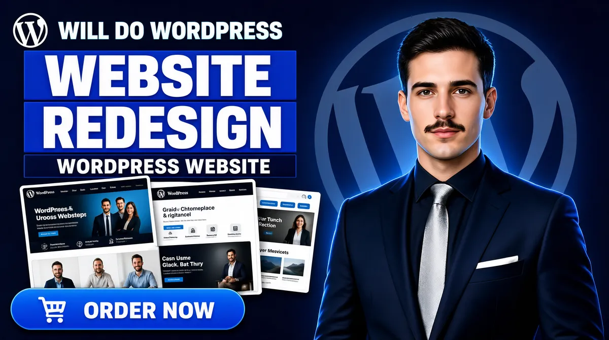 Professional WordPress Website Redesign Fiverr Gig Cover