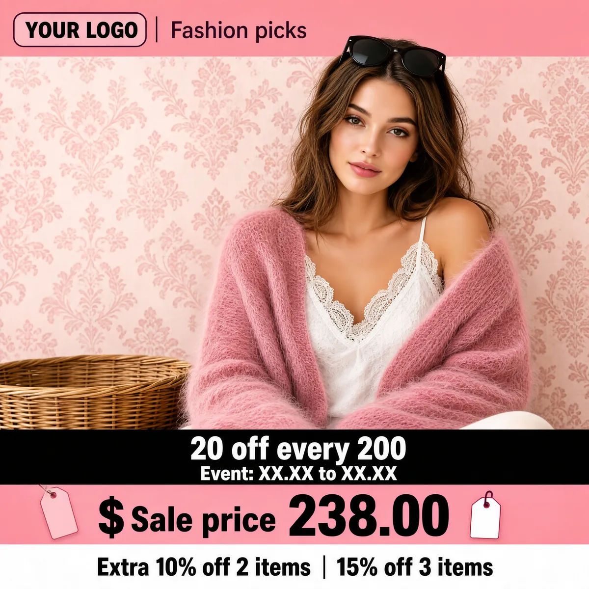 Soft Rose Pink Knitwear Sale Product Image